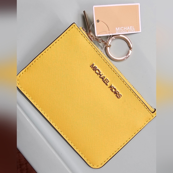 Nwt yellow mk keychain coin purse - Picture 1 of 3
